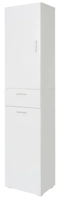 1-türiger Kleiderschrank mit Schublade und Korb 45 x 32 x 195 cm aus weißem MDF