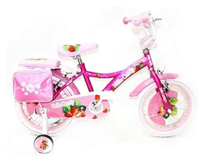 12 ” Mädchenfahrrad 2 Bremsen mit Korb und Seitentaschen Fuchsia