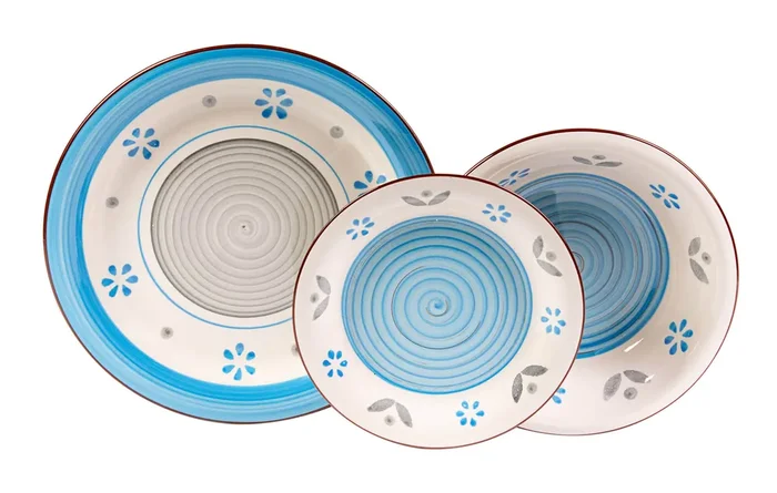 18-teiliges Tafelservice aus der Spello Blue Stoneware-Kollektion