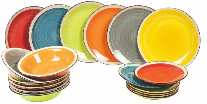 18-teiliges Tafelservice aus Steingut Villa d‘Este Home Tivoli Viareggio Mehrfarbig