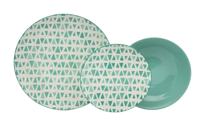 18-teiliges Tellerservice aus Porzellan mit Dekorationen Kollektion Meridiana Decor