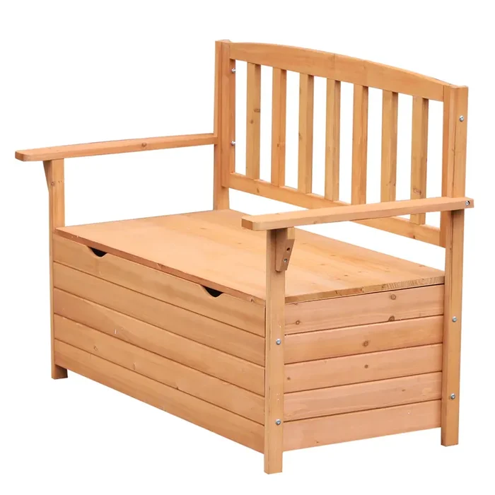 2-Sitzer Gartenbank mit Staufach aus Holz 112x58x84 cm
