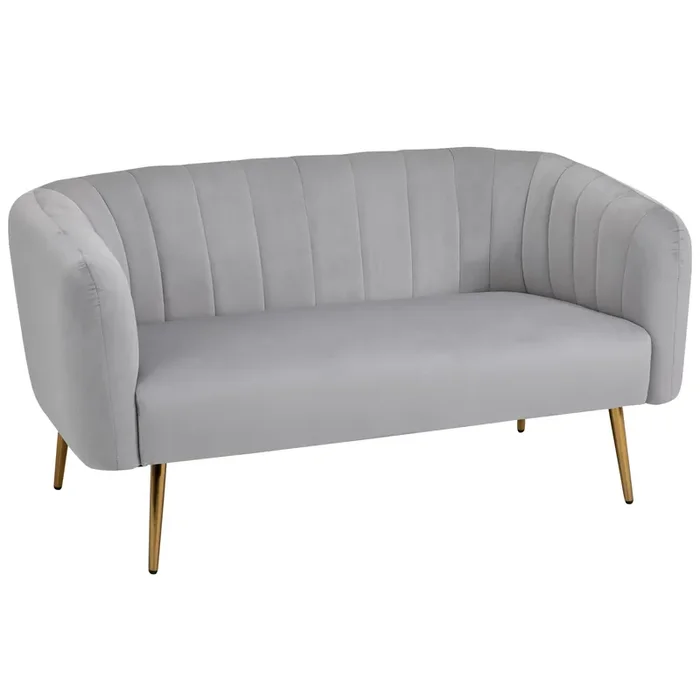 2-Sitzer-Sofa aus grauem Stoff 143 x 74 x 71,5 cm