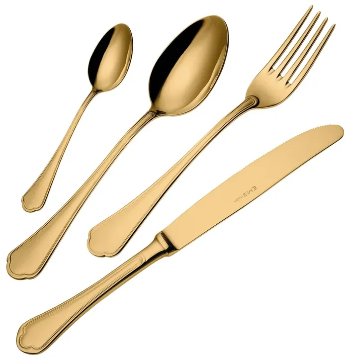 24-teiliges Besteckset aus Edelstahl 18 /10 PVD Eme Domus Gold