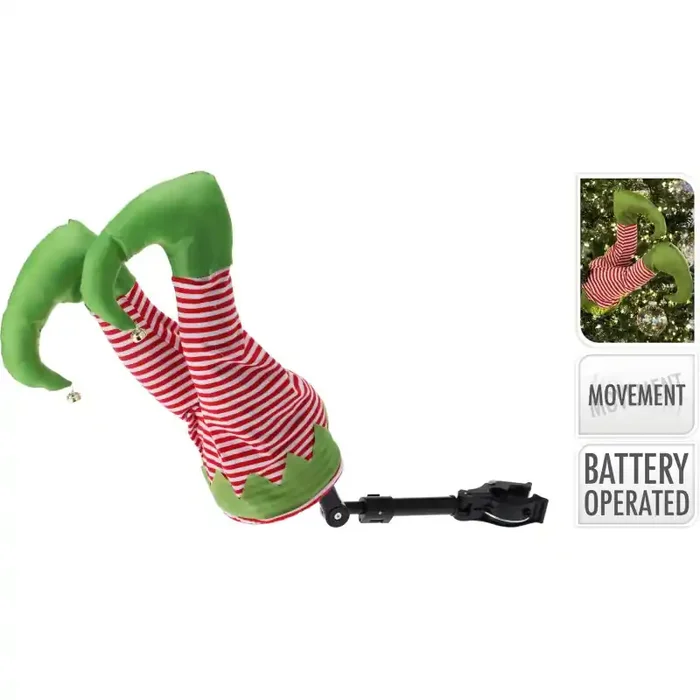Addobbo per albero di Natale Gambe elfo in movimento
