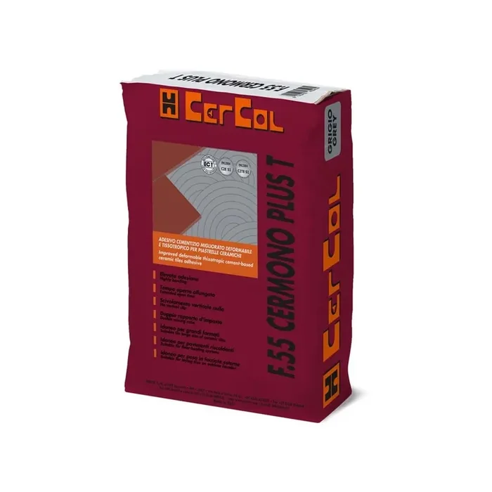 Adesivo cementizio deformabile F.55 CERMONO PLUS T GRIGIO 25 kg