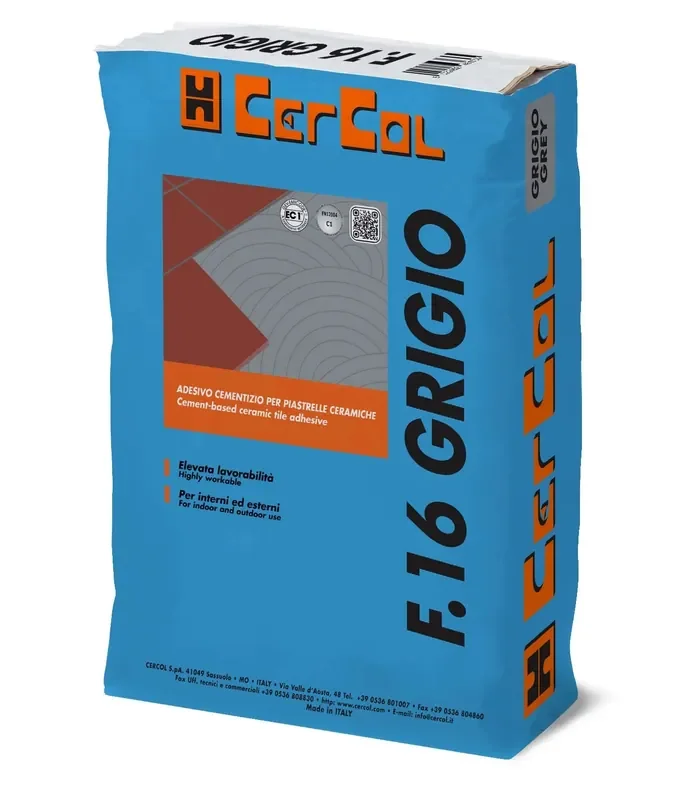 Adesivo cementizio F.16 per piastrelle ceramiche 25 kg grigio quarzo