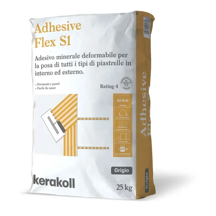 Adesivo minerale deformabile Adhesive Flex grigio 25 kg