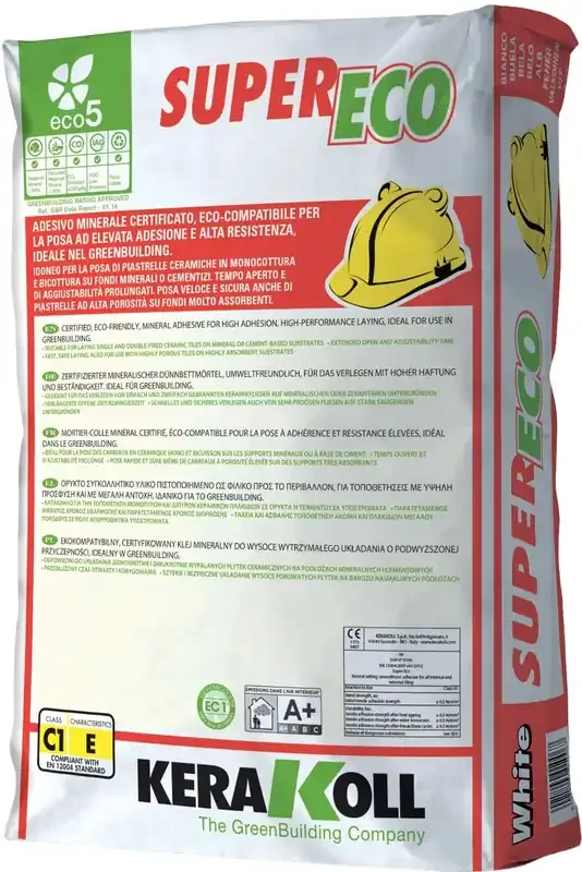 Adesivo minerale Kerakoll Super Eco bianco 25 kg