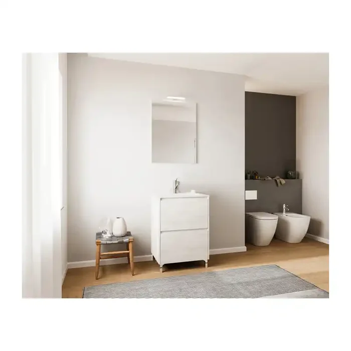 ARREDO BAGNO LISBONA 2 CASSETTI ROVERE BIANCO 60 CM