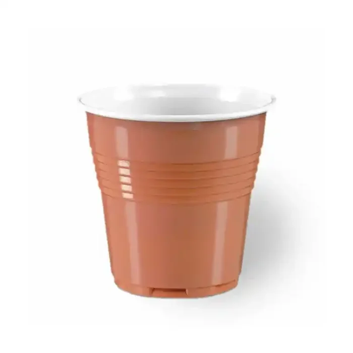 BAIO Bicchieri Bicolore Avana in Plastica 200cc -3000pz