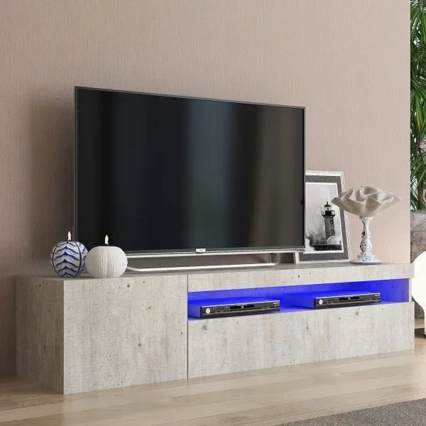 Base porta TV in legno MDF Bandol 150 Cement