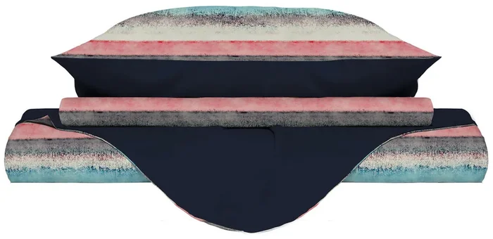 Bettbezug mit Kissenbezügen bedruckt in Mikrofaser Sarah Verschiedene Größen – Single