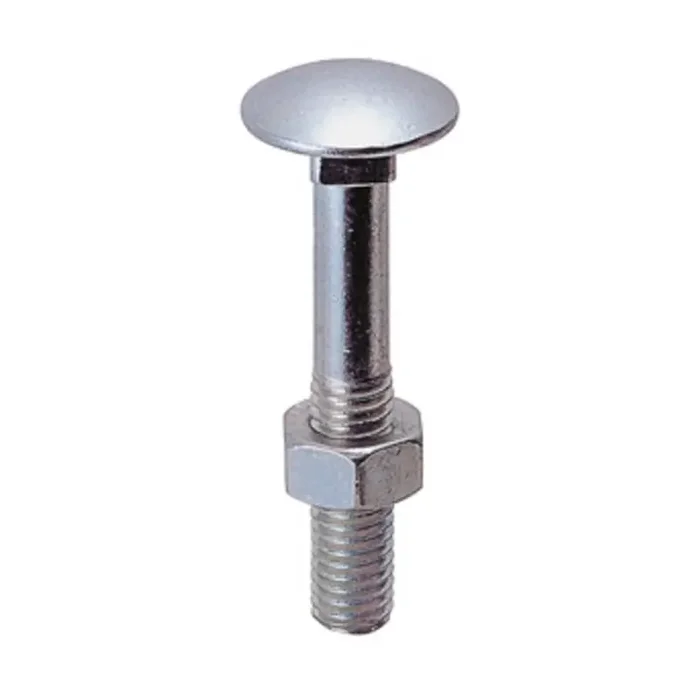 BULLONI PER LEGNO TESTA TONDA 10X120 MM CON DADO ZINCATI