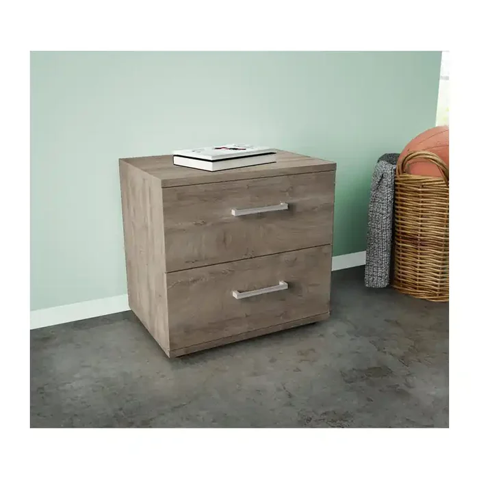 COMODINO 2 CASSETTI H 41 CM ROVERE K105 IN KIT