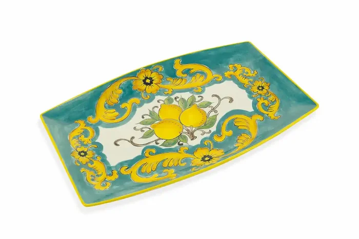 Dekorativer Teller 45,5×28,5×3 cm in Dolomite Villa d‘Este Home Tivoli Sizilien