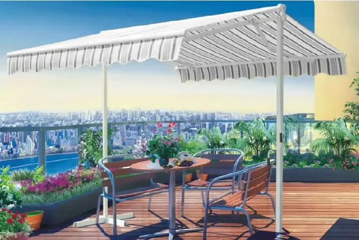 Doppelmarkise 3,5x3m in Polyester Layton White