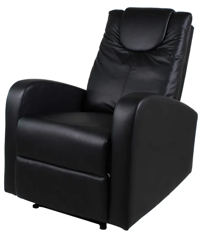 Elektrischer Vibromassage-Liegestuhl mit 1 Motor aus Kunstleder Vandi Black