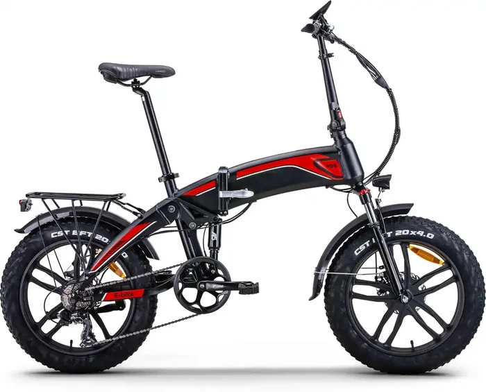 Fat-Bike Faltbares Elektrofahrrad 48V Pedalunterstütztes 20 ” 250W Sportfahrrad Rot