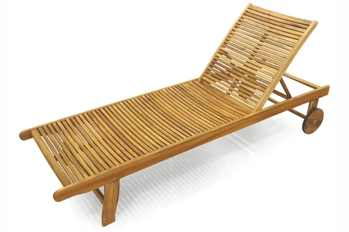 Garten-Sonnenliege aus Holz mit Rädern Soriani Bali