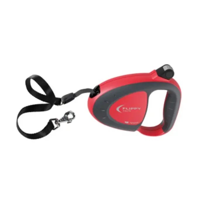 GUINZAGLIO ESTENSIBILE PER CANI FLIPPY TECH TAPE MEDIO ROSSO