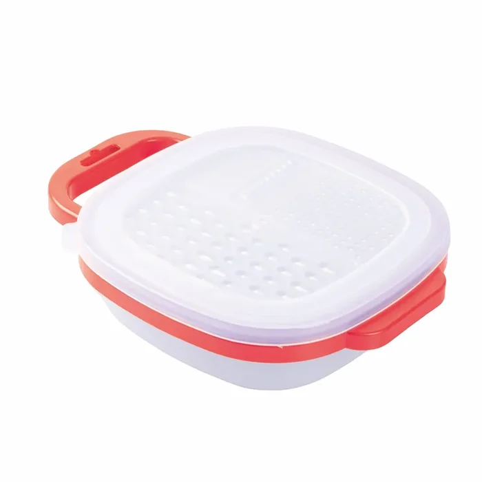 Handreibe aus Stahl 19,3×24,8×6,2 cm mit violettem Behälter