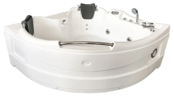 Hydromassage-Eckbadewanne 150×150 cm Carnelli Ginevra Weiß