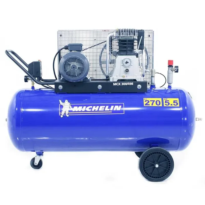 Michelin MCX 300 598 – Compressore aria elettrico a cinghia – Motore 5.5 HP – 270 lt