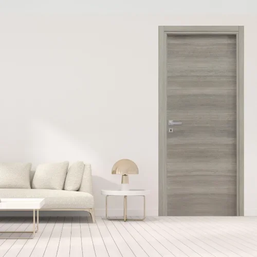 Porta battente reversibile per interni 90x210h cm rovere grigio Niagara