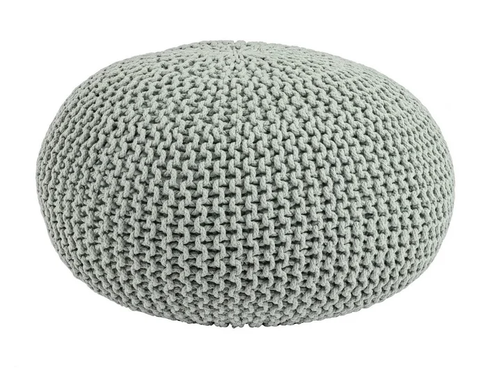 Pouf tondo morbido in cotone lavorato cm Ø 80x35h – vari colori