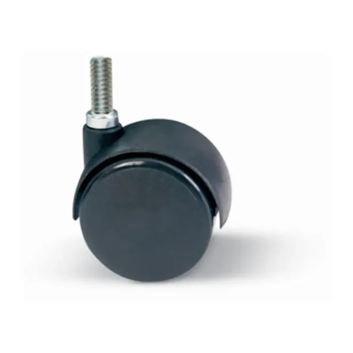 RUOTA NYLON GEMELLARE CON PERNO 8MAX12 DA 40 MM