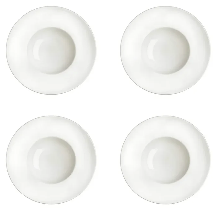 Set 4 tiefe Teller Ø30 cm aus allluminischem Porzellan Kaleidos Aluxina Pastaschale Bianchi