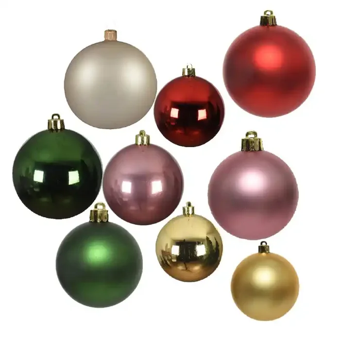 Set 8 Palle di Natale in vetro vari colori 7 cm