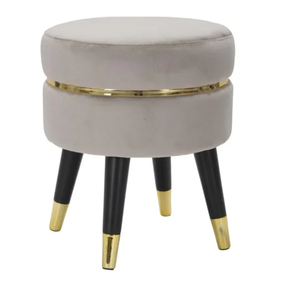 Sgabelli Bassi SGABELLO PARIS GRIGIO/GOLD CM Ø 35X40,5 Mauro Ferretti