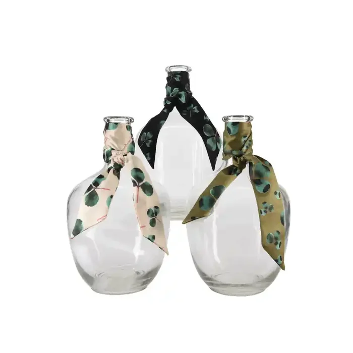 VASO CON FOULARD 31 X 19 CM TRASPARENTE