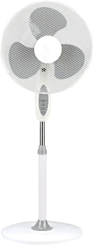 Ventilatore a piantana 3 pale Ø 40 cm bianco