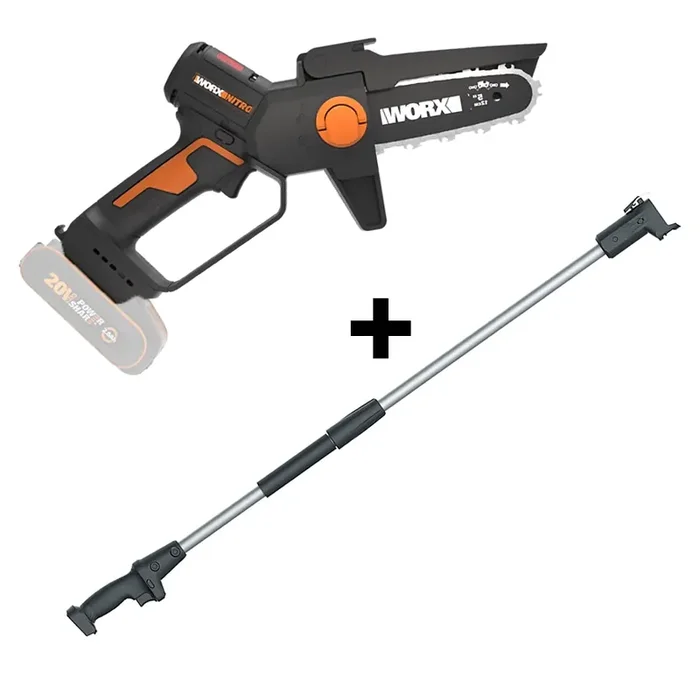 Worx Nitro WG325E – Potatore manuale a batteria + asta di prolunga – SENZA BATTERIA E CARICABATTERIA