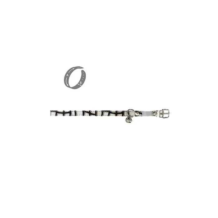 ZOOV COLLARE PER GATTI CON CAMPANELLO 1 X 30 CM BIANCO E NERO